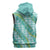 Hawaii Jade Vine Lei Sleeveless Zip Hoodie Aloha Palaka Motif - Turquoise - Polynesian Pride