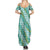 Hawaii Jade Vine Lei Summer Maxi Dress Aloha Palaka Motif - Turquoise - Polynesian Pride
