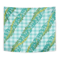 Hawaii Jade Vine Lei Tapestry Aloha Palaka Motif - Turquoise - Polynesian Pride
