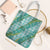 Hawaii Jade Vine Lei Tote Bag Aloha Palaka Motif - Turquoise - Polynesian Pride