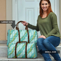 Hawaii Jade Vine Lei Travel Bag Aloha Palaka Motif - Turquoise - Polynesian Pride
