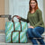 Hawaii Jade Vine Lei Travel Bag Aloha Palaka Motif - Turquoise - Polynesian Pride