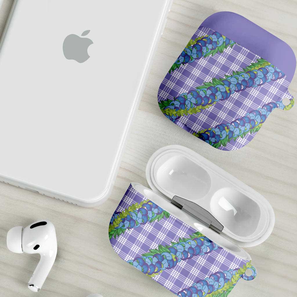Hawaii Jade Vine Lei AirPods Case Aloha Palaka Motif - Purple - Polynesian Pride