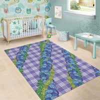 Hawaii Jade Vine Lei Area Rug Aloha Palaka Motif - Purple - Polynesian Pride