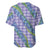 Hawaii Jade Vine Lei Baseball Jersey Aloha Palaka Motif - Purple - Polynesian Pride