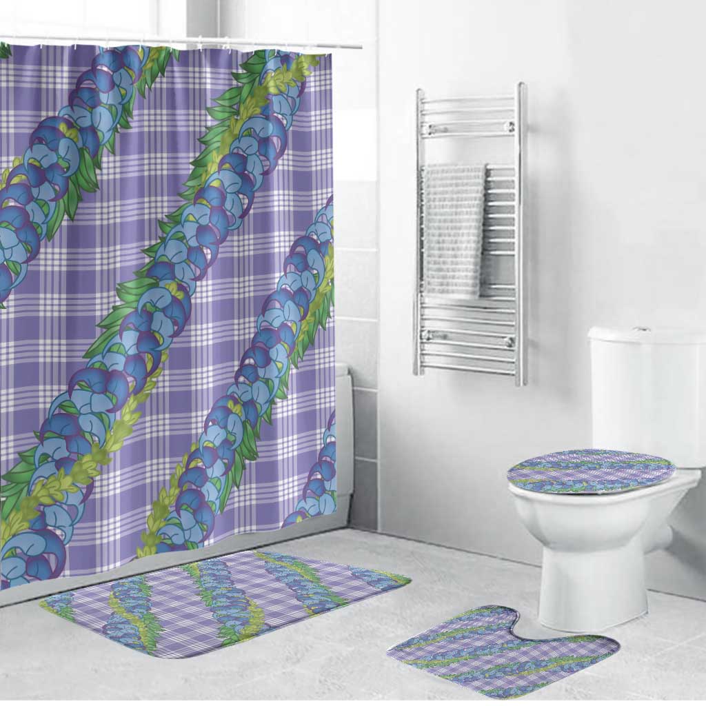 Hawaii Jade Vine Lei Bathroom Set Aloha Palaka Motif - Purple - Polynesian Pride