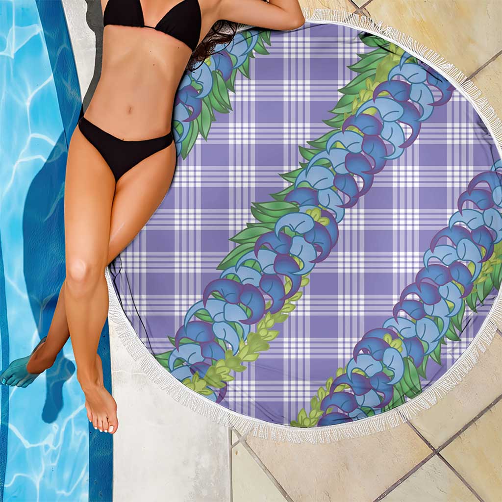 Hawaii Jade Vine Lei Beach Blanket Aloha Palaka Motif - Purple - Polynesian Pride