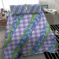 Hawaii Jade Vine Lei Bedding Set Aloha Palaka Motif - Purple - Polynesian Pride