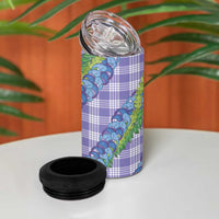 Hawaii Jade Vine Lei 4 in 1 Can Cooler Tumbler Aloha Palaka Motif - Purple - Polynesian Pride