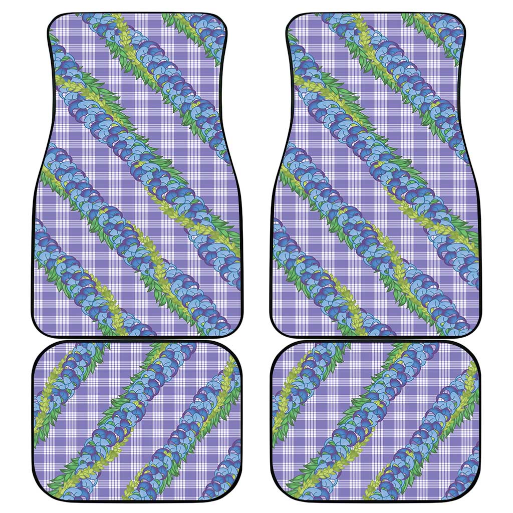 Hawaii Jade Vine Lei Car Mats Aloha Palaka Motif - Purple - Polynesian Pride