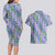 Hawaii Jade Vine Lei Couples Matching Long Sleeve Bodycon Dress and Hawaiian Shirt Aloha Palaka Motif - Purple - Polynesian Pride