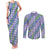 Hawaii Jade Vine Lei Couples Matching Tank Maxi Dress and Long Sleeve Button Shirt Aloha Palaka Motif - Purple - Polynesian Pride