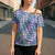Hawaii Jade Vine Lei Cross Shoulder Shirt Aloha Palaka Motif - Purple - Polynesian Pride