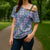 Hawaii Jade Vine Lei Cross Shoulder Shirt Aloha Palaka Motif - Purple - Polynesian Pride