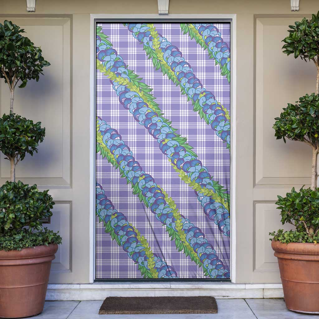 Hawaii Jade Vine Lei Door Cover Aloha Palaka Motif - Purple - Polynesian Pride