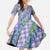 Hawaii Jade Vine Lei Family Matching Long Sleeve Bodycon Dress and Hawaiian Shirt Aloha Palaka Motif - Purple - Polynesian Pride