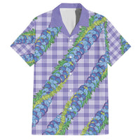 Hawaii Jade Vine Lei Family Matching Short Sleeve Bodycon Dress and Hawaiian Shirt Aloha Palaka Motif - Purple LT14 Dad's Shirt - Short Sleeve Purple - Polynesian Pride