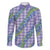Hawaii Jade Vine Lei Family Matching Short Sleeve Bodycon Dress and Hawaiian Shirt Aloha Palaka Motif - Purple - Polynesian Pride