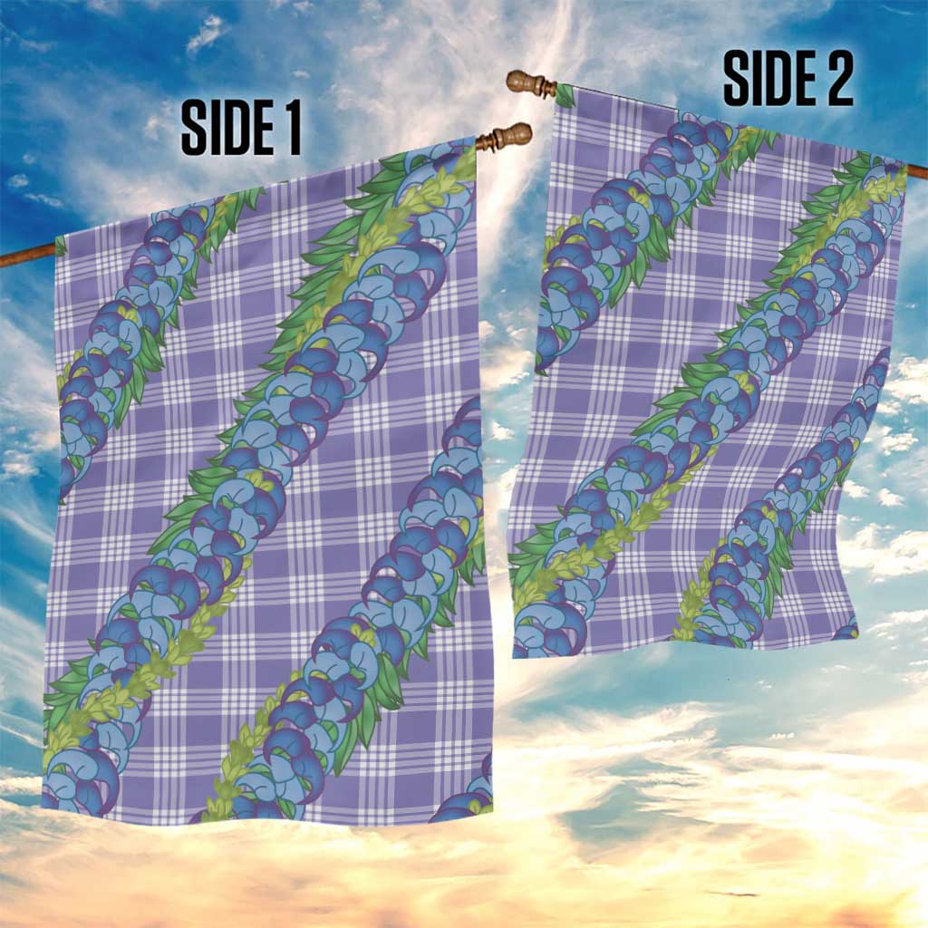 Hawaii Jade Vine Lei Garden Flag Aloha Palaka Motif - Purple - Polynesian Pride
