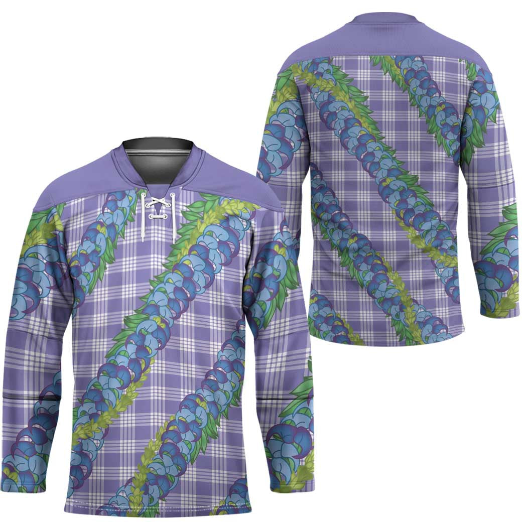 Hawaii Jade Vine Lei Hockey Jersey Aloha Palaka Motif - Purple - Polynesian Pride