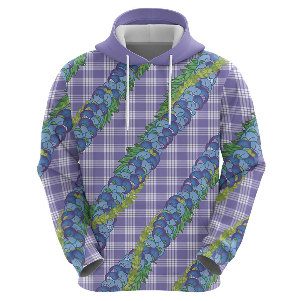 Hawaii Jade Vine Lei Hoodie Aloha Palaka Motif - Purple - Polynesian Pride