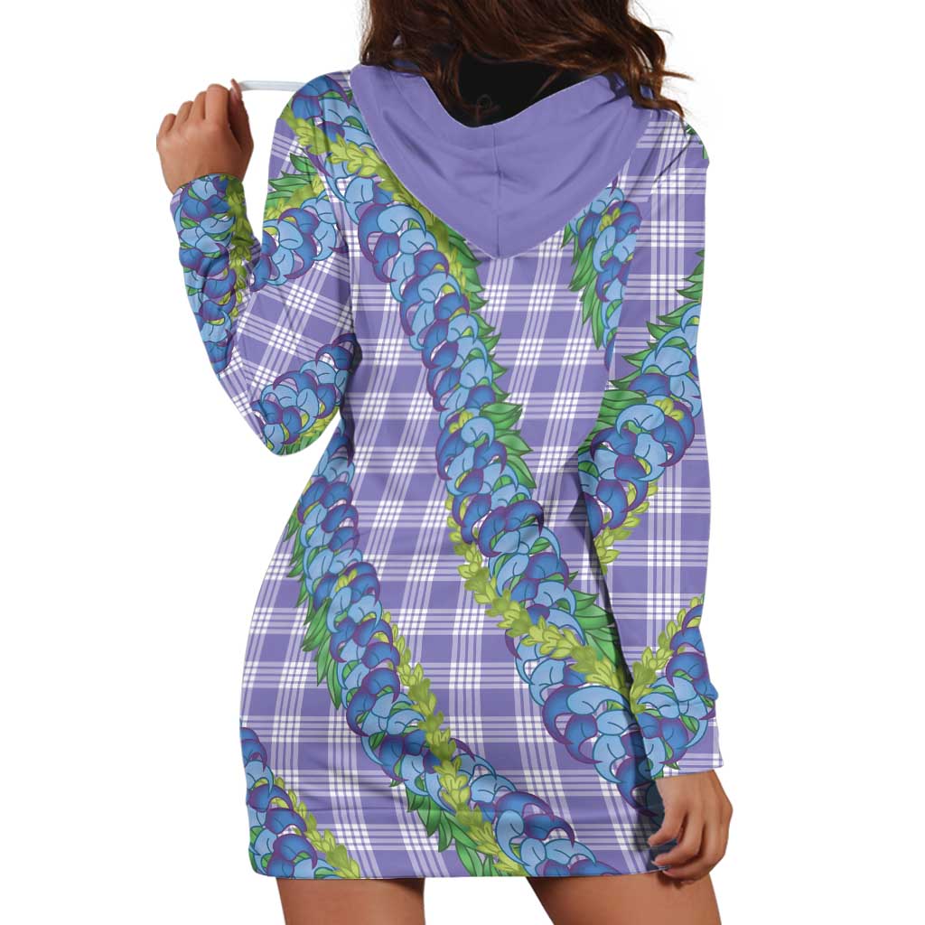 Hawaii Jade Vine Lei Hoodie Dress Aloha Palaka Motif - Purple - Polynesian Pride