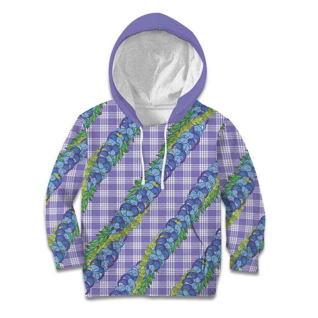 Hawaii Jade Vine Lei Kid Hoodie Aloha Palaka Motif - Purple - Polynesian Pride