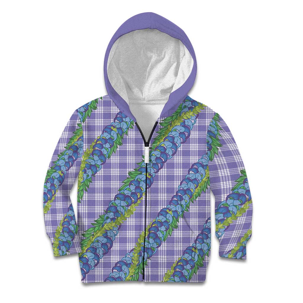 Hawaii Jade Vine Lei Kid Hoodie Aloha Palaka Motif - Purple - Polynesian Pride