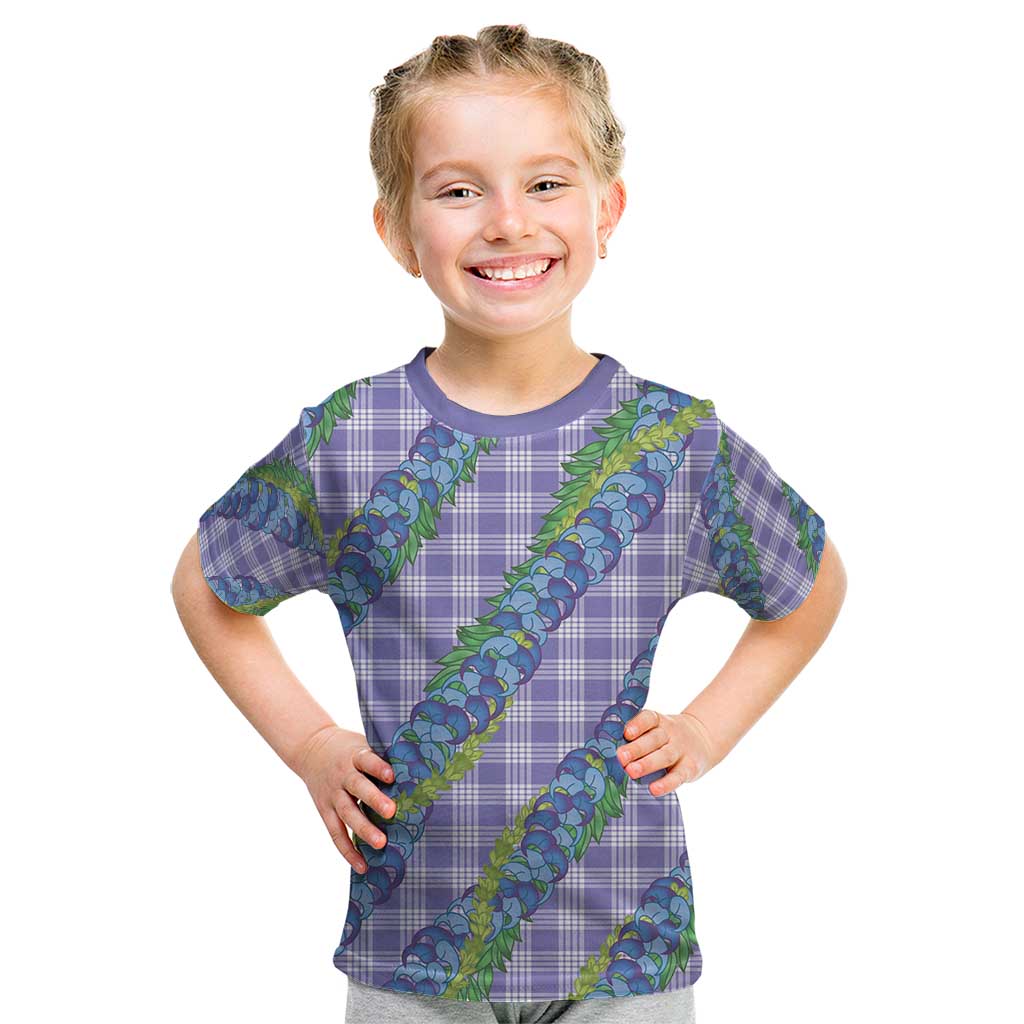 Hawaii Jade Vine Lei Kid T Shirt Aloha Palaka Motif - Purple - Polynesian Pride