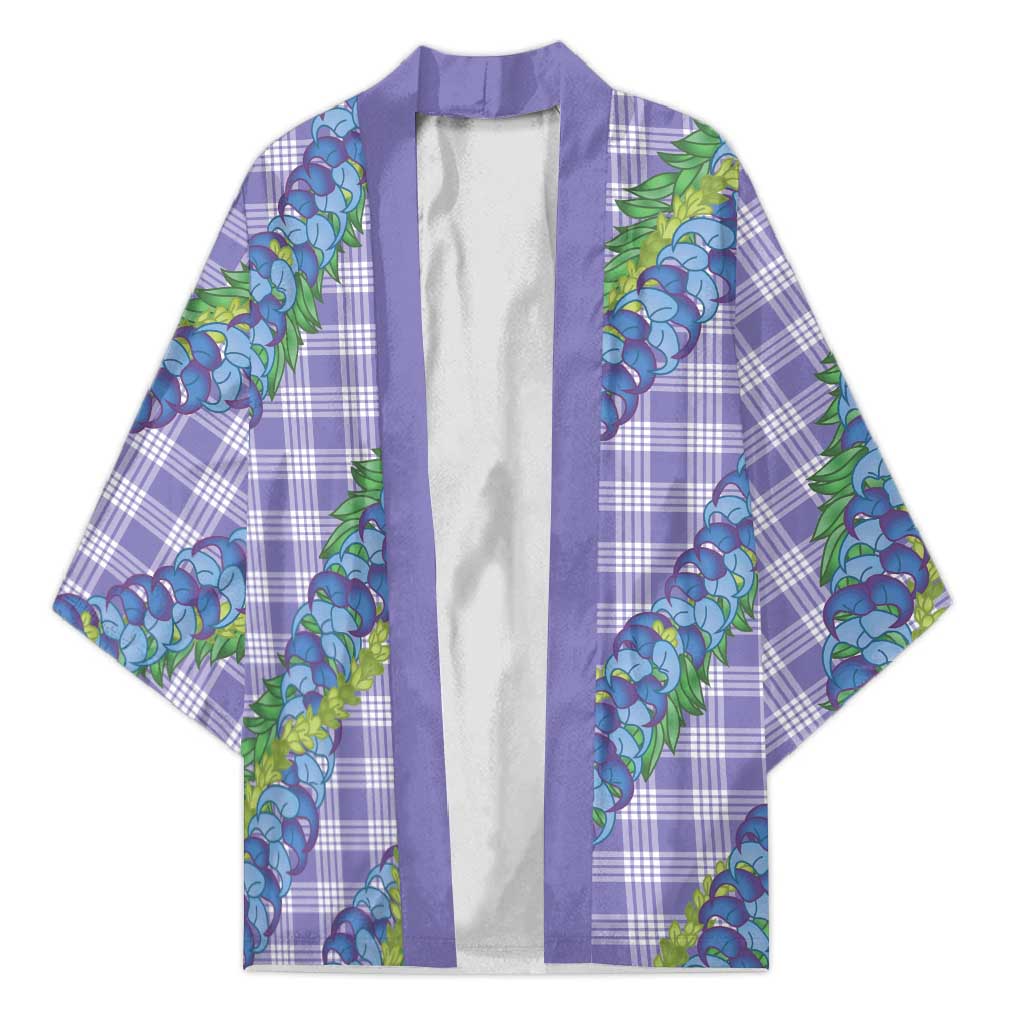 Hawaii Jade Vine Lei Kimono Aloha Palaka Motif - Purple - Polynesian Pride