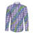 Hawaii Jade Vine Lei Long Sleeve Button Shirt Aloha Palaka Motif - Purple - Polynesian Pride