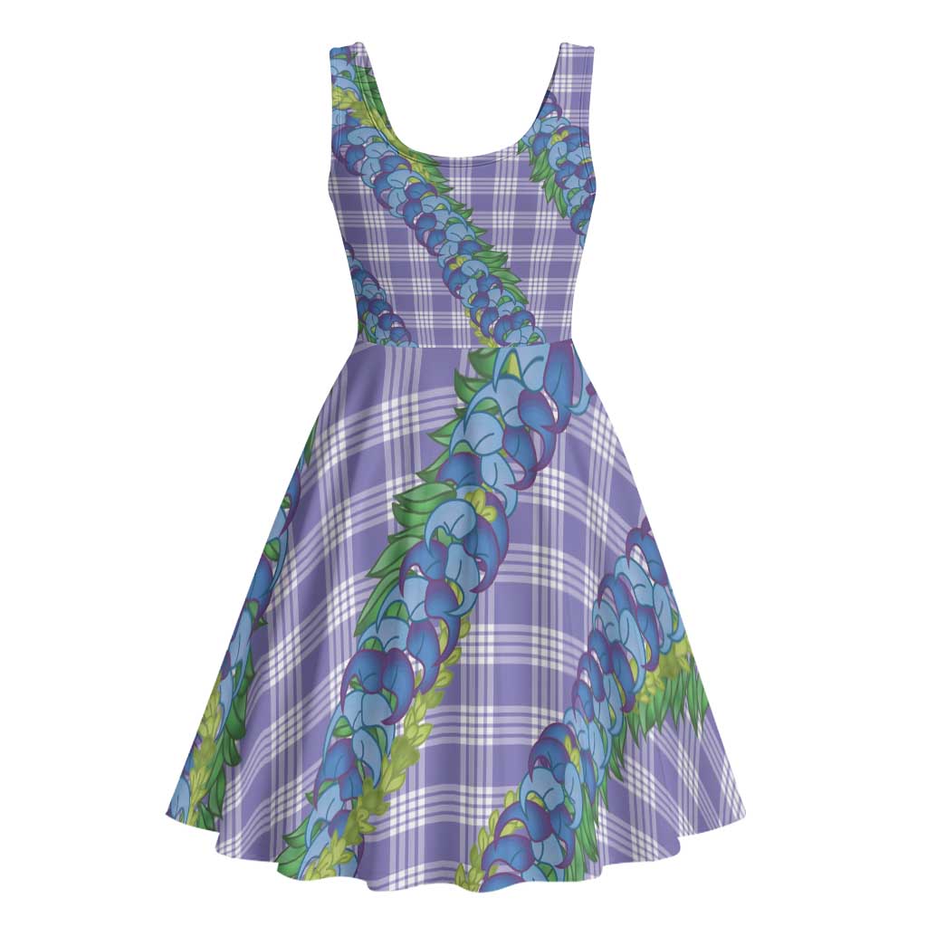 Hawaii Jade Vine Lei Midi Dress Aloha Palaka Motif - Purple - Polynesian Pride