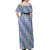 Hawaii Jade Vine Lei Off Shoulder Maxi Dress Aloha Palaka Motif - Purple - Polynesian Pride