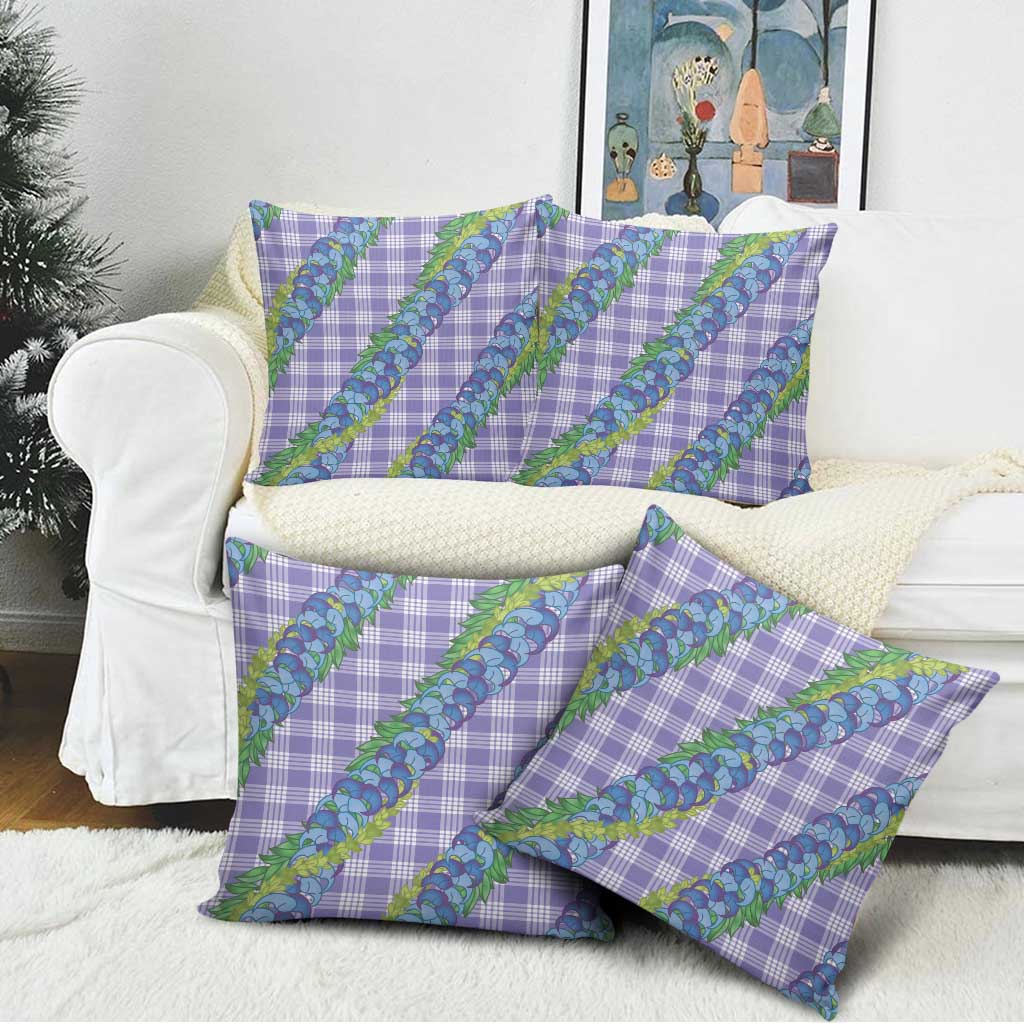 Hawaii Jade Vine Lei Pillow Cover Aloha Palaka Motif - Purple - Polynesian Pride