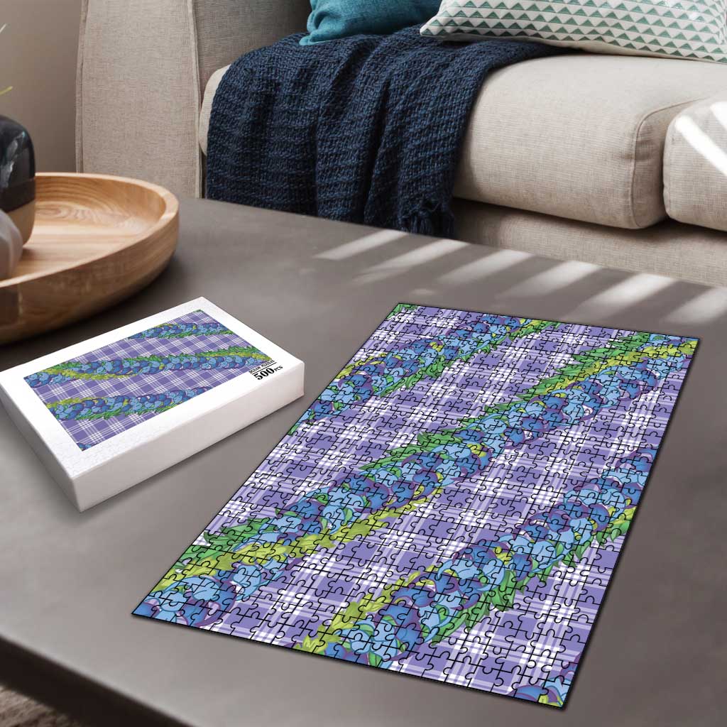 Hawaii Jade Vine Lei Puzzle Aloha Palaka Motif - Purple - Polynesian Pride
