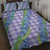 Hawaii Jade Vine Lei Quilt Bed Set Aloha Palaka Motif - Purple - Polynesian Pride