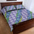 Hawaii Jade Vine Lei Quilt Bed Set Aloha Palaka Motif - Purple - Polynesian Pride