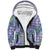 Hawaii Jade Vine Lei Sherpa Hoodie Aloha Palaka Motif - Purple - Polynesian Pride