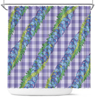 Hawaii Jade Vine Lei Shower Curtain Aloha Palaka Motif - Purple - Polynesian Pride