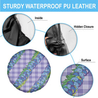 Hawaii Jade Vine Lei Spare Tire Cover Aloha Palaka Motif - Purple - Polynesian Pride