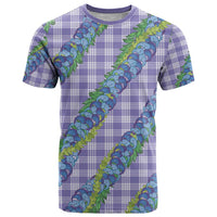 Hawaii Jade Vine Lei T Shirt Aloha Palaka Motif - Purple - Polynesian Pride