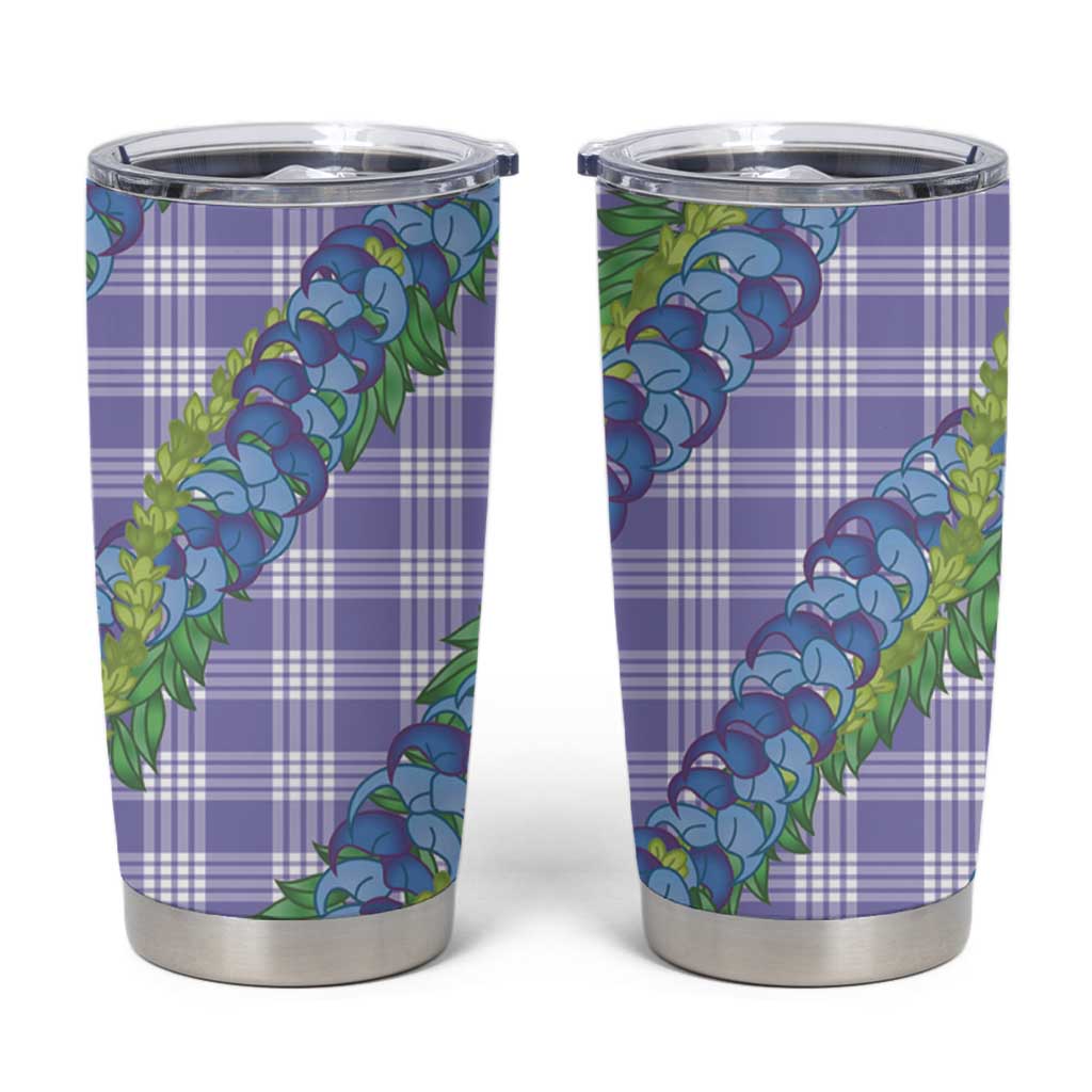 Hawaii Jade Vine Lei Tumbler Cup Aloha Palaka Motif - Purple - Polynesian Pride