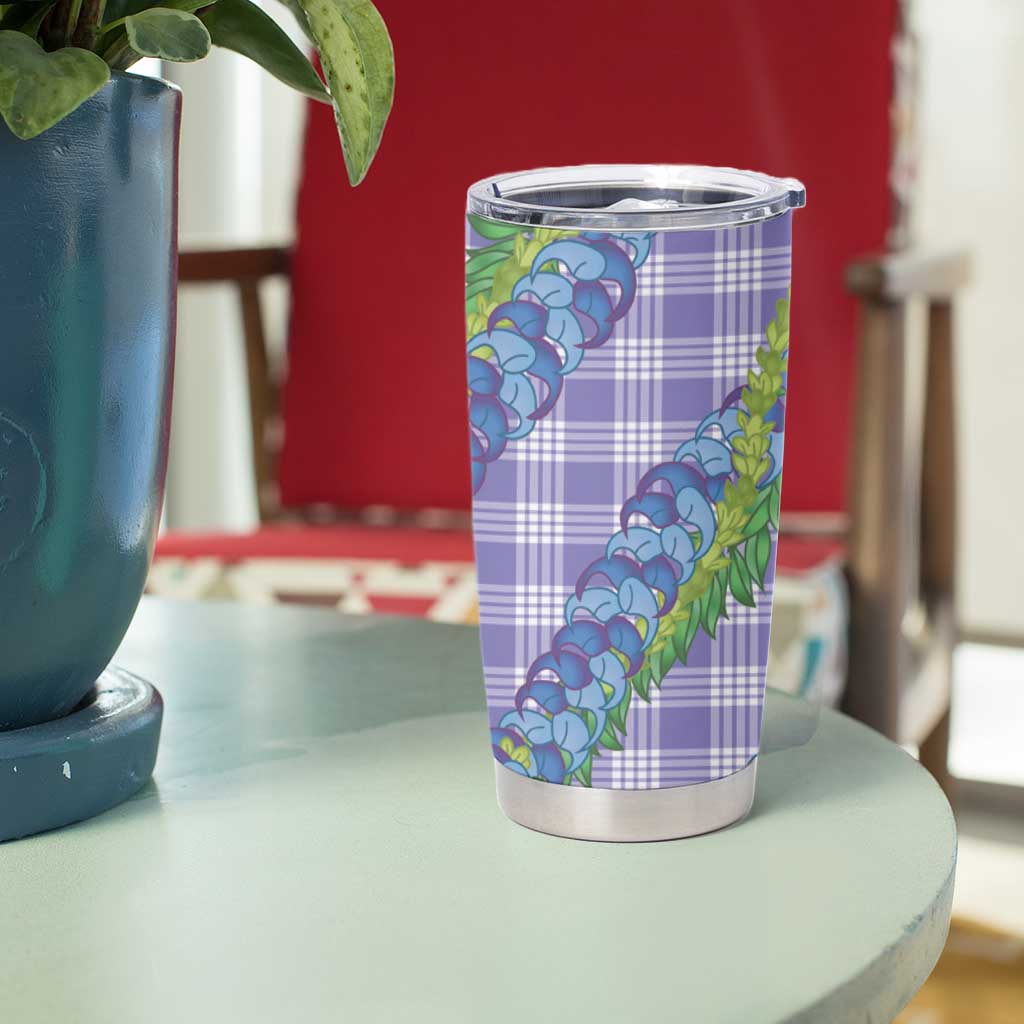 Hawaii Jade Vine Lei Tumbler Cup Aloha Palaka Motif - Purple - Polynesian Pride