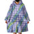 Hawaii Jade Vine Lei Wearable Blanket Hoodie Aloha Palaka Motif - Purple - Polynesian Pride