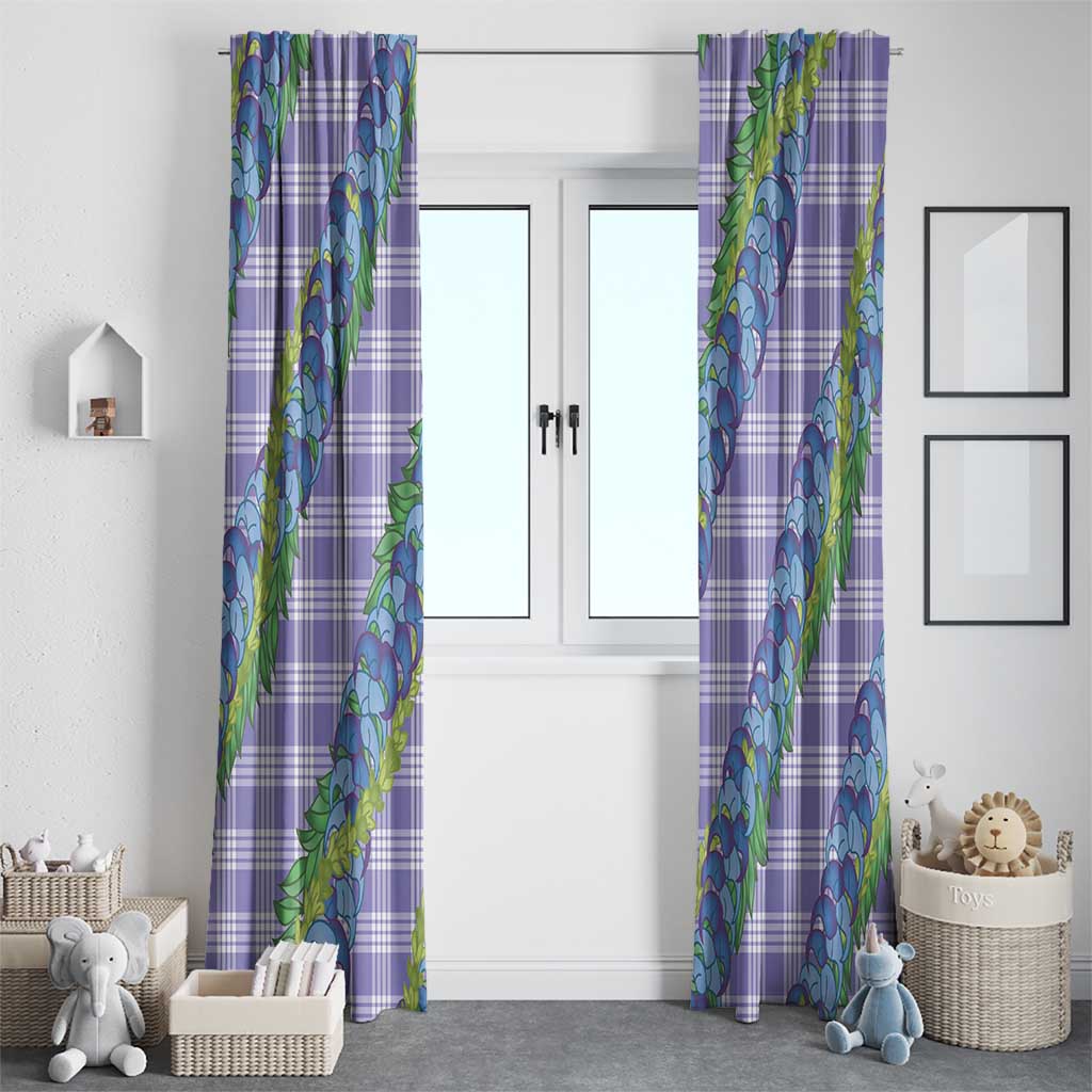 Hawaii Jade Vine Lei Window Curtain Aloha Palaka Motif - Purple - Polynesian Pride