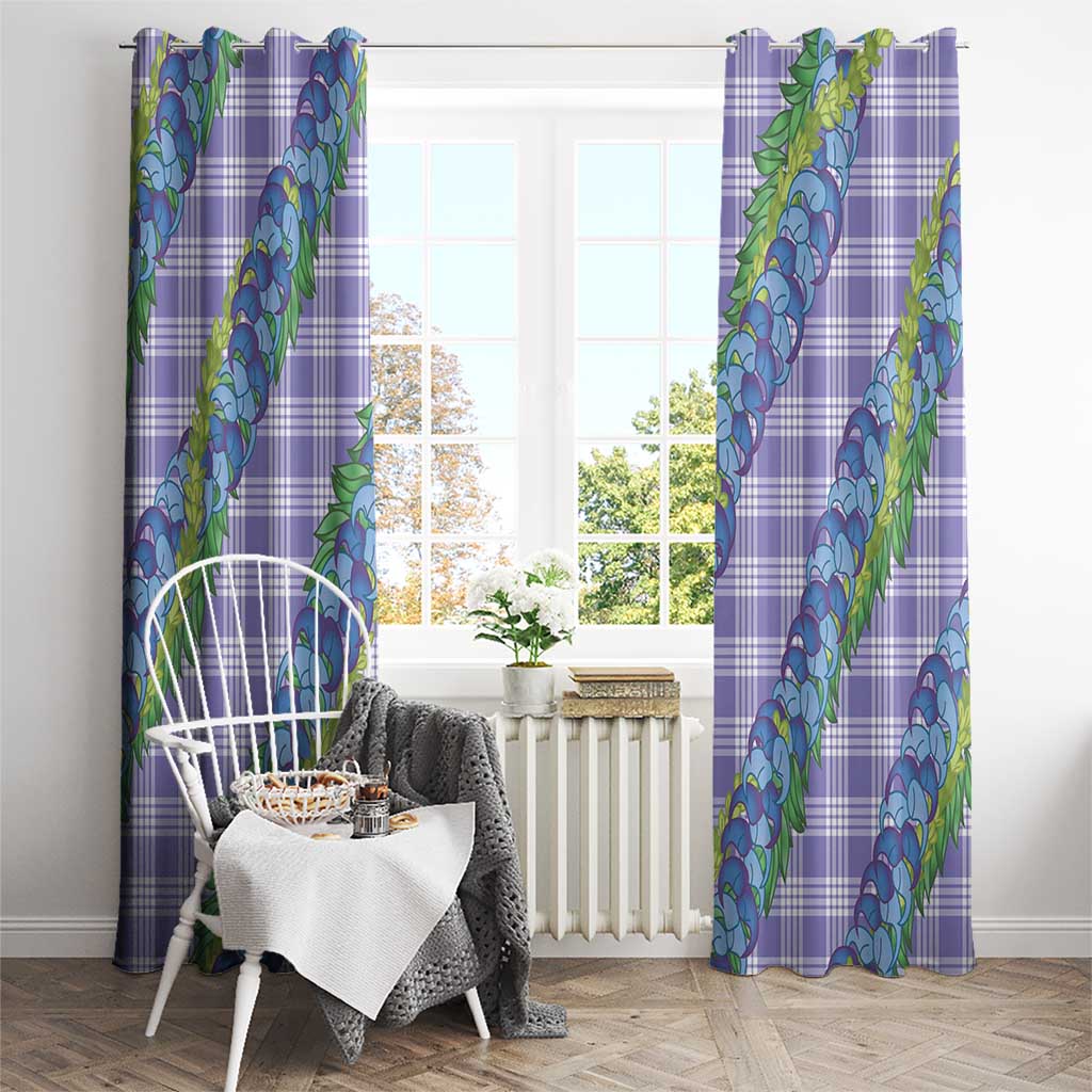Hawaii Jade Vine Lei Window Curtain Aloha Palaka Motif - Purple - Polynesian Pride