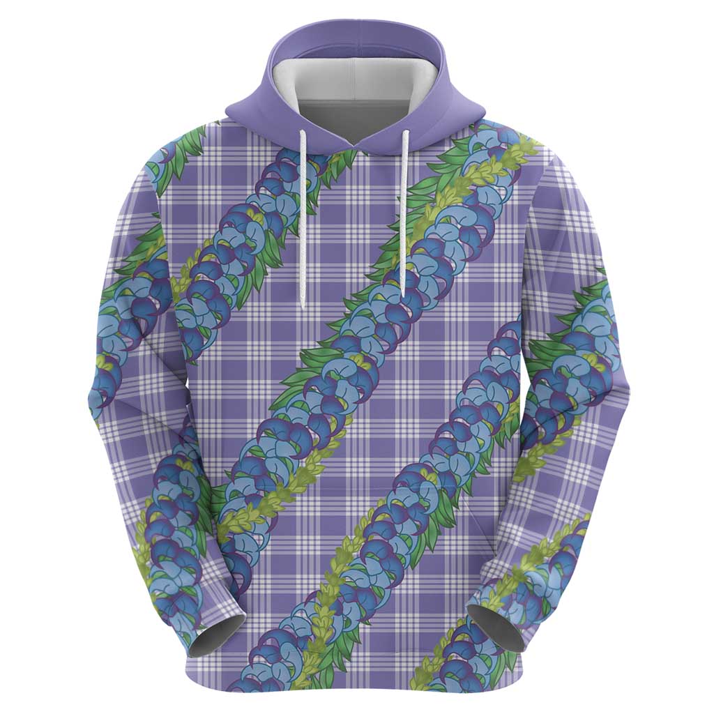 Hawaii Jade Vine Lei Zip Hoodie Aloha Palaka Motif - Purple - Polynesian Pride