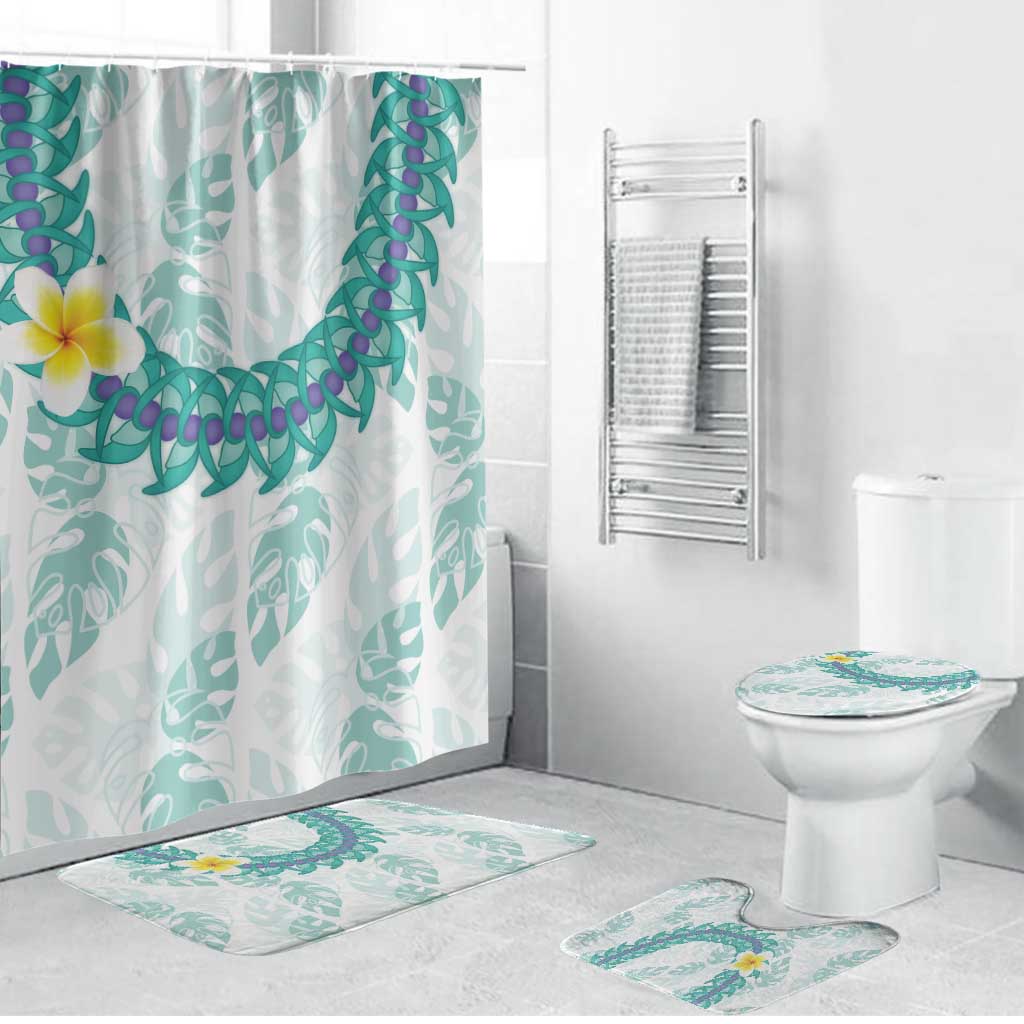 Jade Vine Lei Hawaii Bathroom Set Aloha Seamless Tropical Leaves - Polynesian Pride