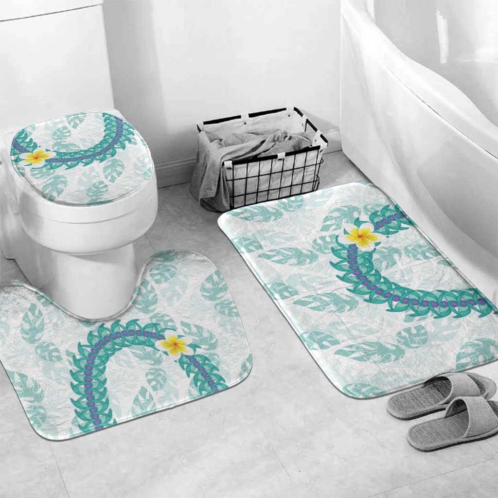 Jade Vine Lei Hawaii Bathroom Set Aloha Seamless Tropical Leaves - Polynesian Pride