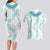 Jade Vine Lei Hawaii Couples Matching Long Sleeve Bodycon Dress and Hawaiian Shirt Aloha Seamless Tropical Leaves - Polynesian Pride